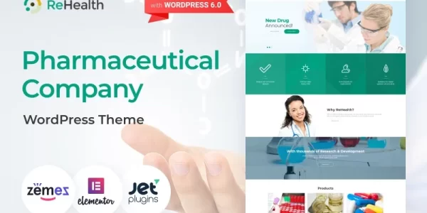 ReHealth Medical Drug Store WordPress Theme 1.0.1 GPL Theme