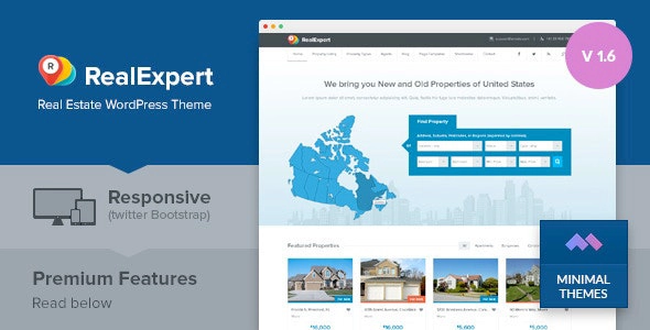 Real Expert Responsive Real Estate and Property Listing WP Theme 1.7.6 GPL Theme