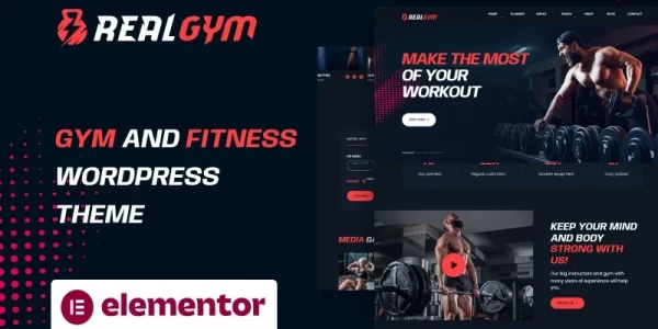 RealGym Gym and Fitness WordPress Theme WordPress Theme 1.0.1 GPL Theme
