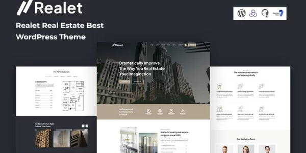 Realet Real Estate Best WordPress Theme 1.0.0 GPL Theme