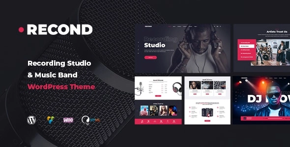 Recond Recording Studio Music Band WordPress Theme 1.1.7 GPL Theme