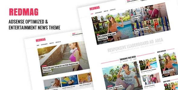 RedMag AdSense Optimized Entertainment News Theme 2.0.1 GPL Theme