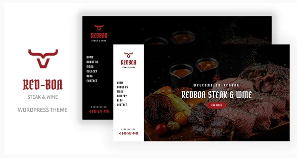 Redboa Steakhouse Restaurant WordPress 1.0 GPL Theme