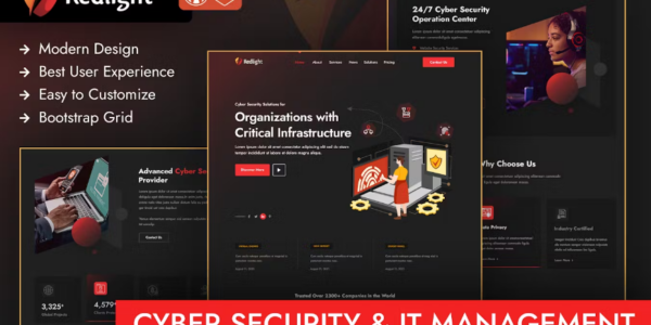 Redlight Cyber Security IT Management WordPress 1.0 GPL Theme
