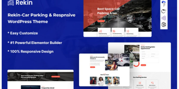 Rekin Car Parking WordPress Theme 1.0.1 GPL Theme