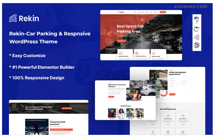Rekin Car Parking WordPress Theme 1.0.1 GPL Theme