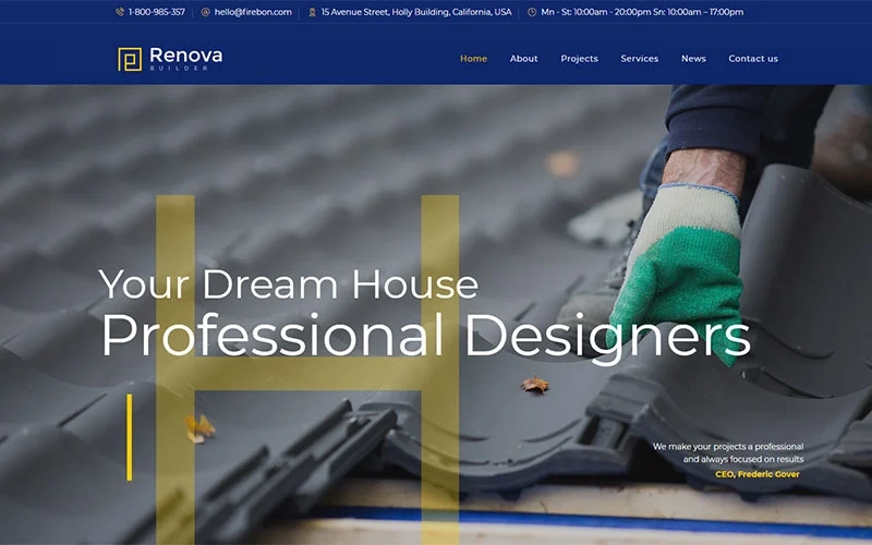 Renova Construction Building WordPress Theme 1.0 GPL Theme