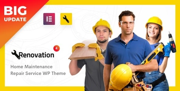 Renovation Repair Service, Home Maintenance Elementor WP Theme 4.4.6 GPL Theme