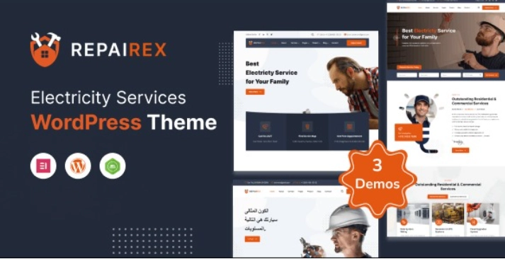 Repairex Electricity Services WordPress Theme + RTL 1.0 GPL Theme