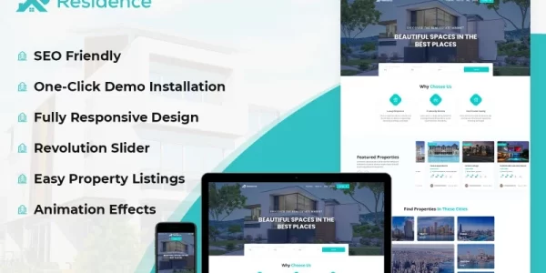 Residence Real Estate WordPress Theme 4.6.0 GPL Theme
