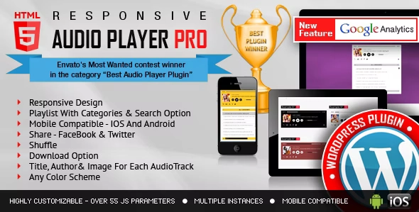 Responsive HTML5 Audio Player PRO WordPress Plugin 3.5.7 GPL Plugins