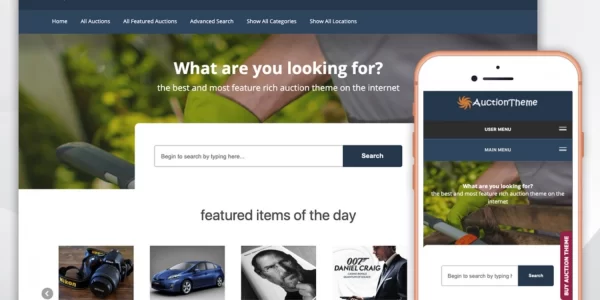Responsive WordPress Auction Theme 6.0.1 GPL Theme