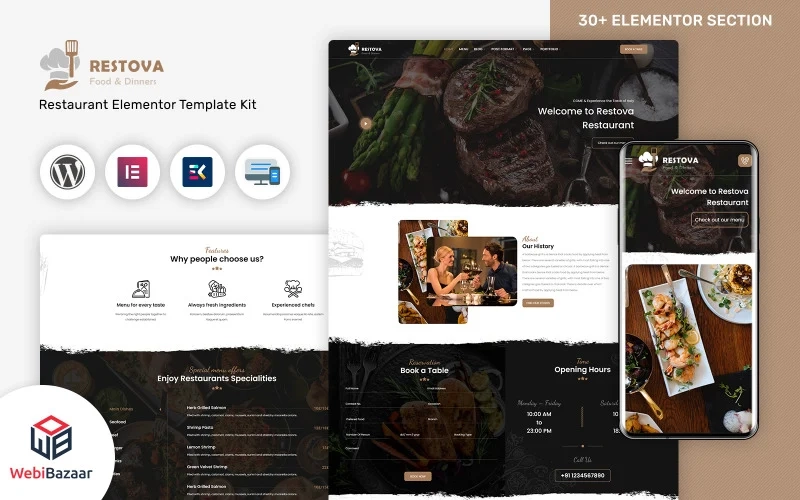 Restova Fast Food Restaurant Responsive WordPress Theme WordPress Theme 1.0 GPL Theme