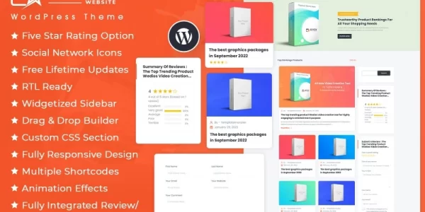 Reviews Ratings WordPress Theme 1.0.0 GPL Theme