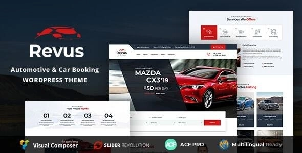 Revus Automotive Car Rental WordPress Theme 1.7.8 GPL Theme