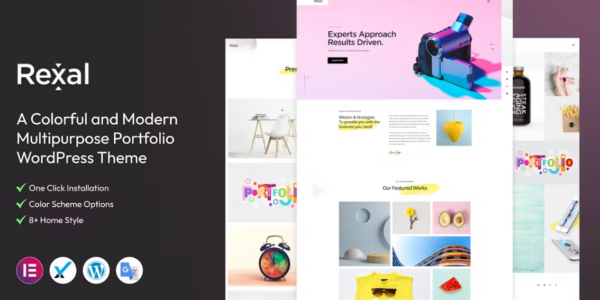 Rexal A Colorful Portfolio WordPress Theme 2.3 GPL Theme