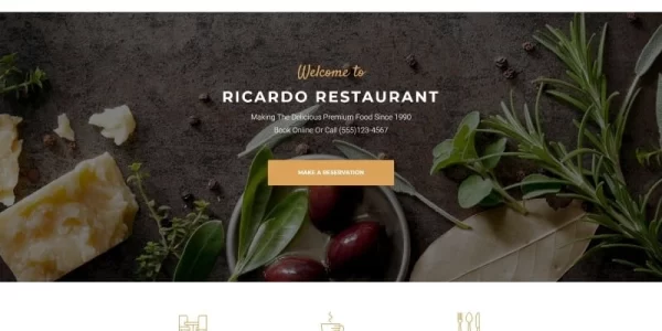 Ricardo Gourmet Restaurant Responsive WordPress Theme 1.0.0 GPL Theme