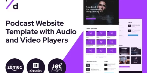 Richard Dream Podcast Website Template with Audio and Video Players WordPress Theme 1.1.0 GPL Theme
