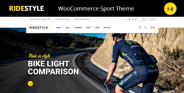 Ridestyle -Bike Sport Store WooCommerce Theme 1.2 GPL Theme
