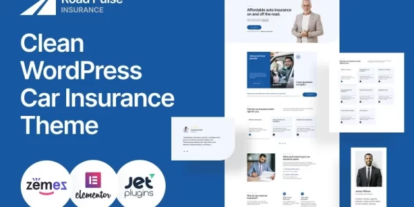 Road Pulse Clean WordPress Car Insurance Theme WordPress Theme 1.0.0 GPL Theme