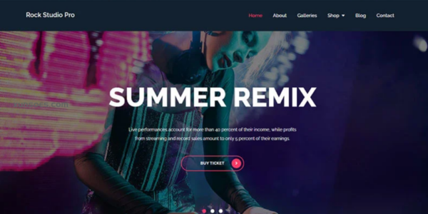 Rock Studio Pro – Unique and Modern Music WordPress Theme 1.4 GPL Theme