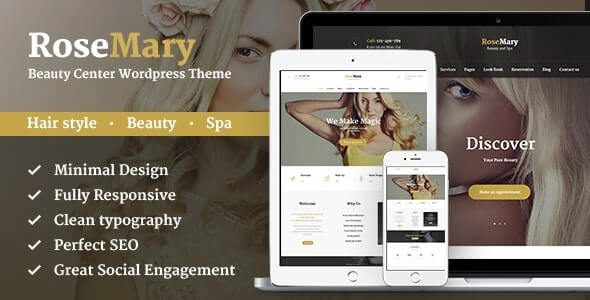RoseMary A Refined Hair, Beauty Spa Salon WordPress Theme 1.5.0 GPL Theme