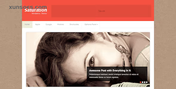 SATURATION BLOG STYLE WORDPRESS THEME 1.0.7 GPL Theme