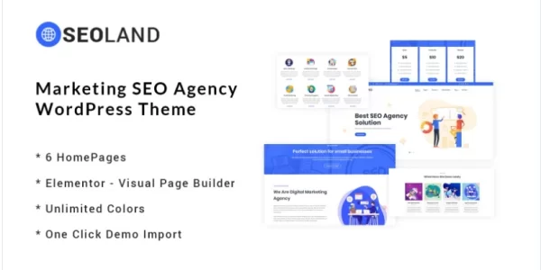 SEOLand Digital Marketing SEO Agency WordPress Theme 1.5.0 GPL Theme