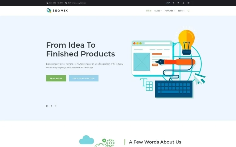 SEOmix SEO Company WordPress Theme 1.0.0 GPL Theme
