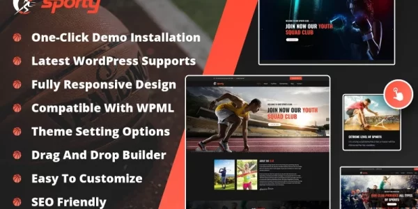 SPORTY Sport Club WordPress Theme 1.0.0 GPL Theme