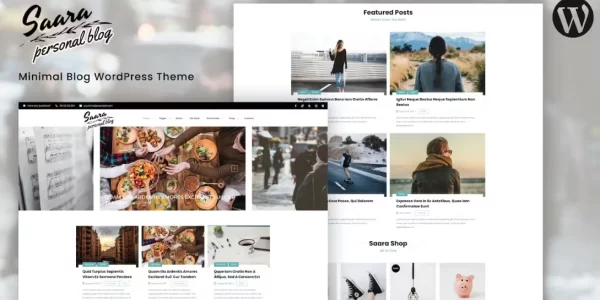 Saara Minimal Blog WordPress Theme 2.5 GPL Theme