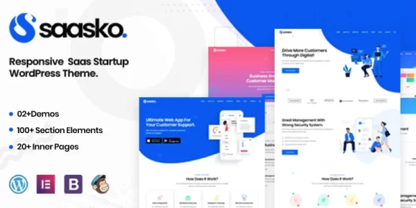 Saasko Saas Startup WordPress Theme 1.5 GPL Theme