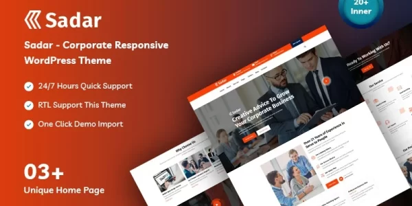 Sadar Corporate Business WordPress Theme 1.0.0 GPL Theme