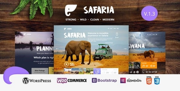 Safaria Safari Zoo WordPress Theme 1.3 GPL Theme