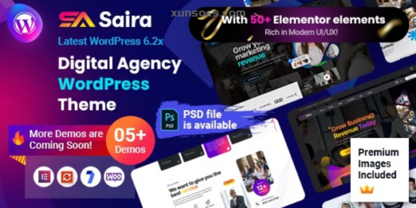 Saira Digital Agency WordPress Theme 1.0.7 GPL Theme
