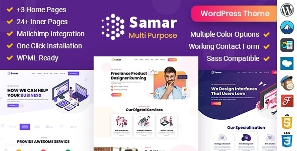 Samar | Creative Agency WordPress Theme 2.0 GPL Theme