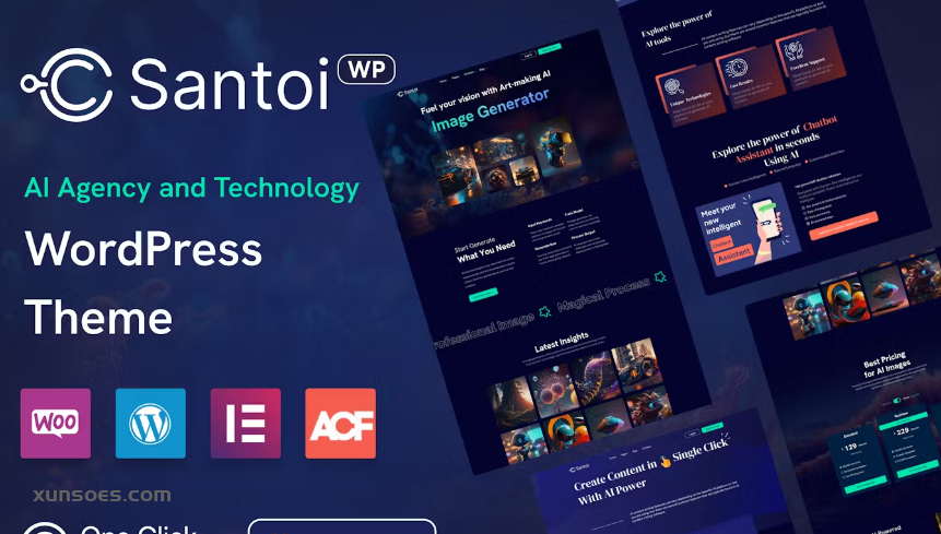 Santoi AI Agency and Technology WordPress Theme 1.2 GPL Theme