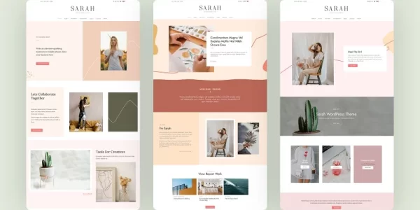 Sarah Premium WordPress Theme 4.6 GPL Theme