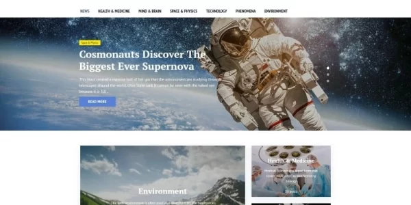 Science News Portal Magazine WordPress theme WordPress Theme 1.0.0 GPL Theme
