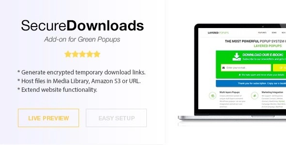 Secure Downloads Green Popups Add-On 2.00 GPL Plugins