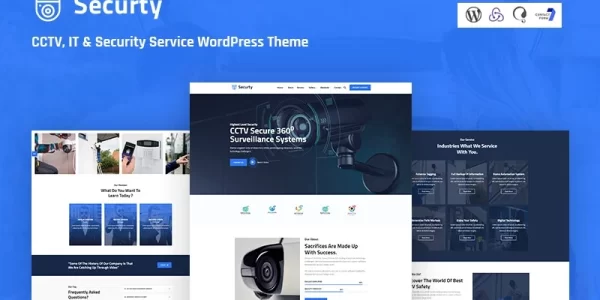 Securty CCTV, IT and Security Service Responsive WordPress Theme 1.0.0 GPL Theme
