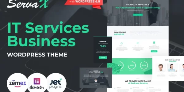 ServaX IT Services Business WordPress Theme 1.0.1 GPL Theme