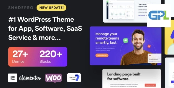 ShadePro Startup SaaS WordPress Theme 3.6.4 GPL Theme