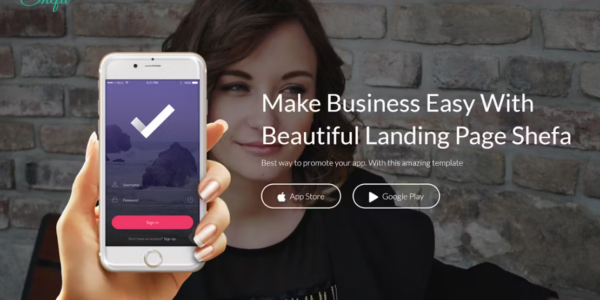 Shefa One Page App WordPress Theme 1.5 GPL Theme