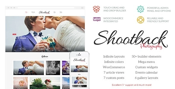 Shootback Retina Photography WordPress Theme | Photography 1.1.5 GPL Theme