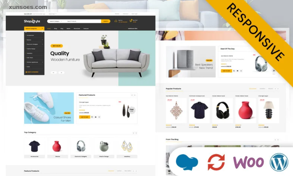 ShopByte Mega Store WooCommerce Responsive Theme {version} GPL Theme