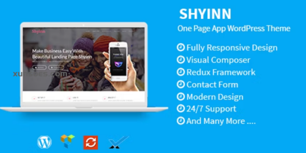 Shyinn One Page App WordPress Theme 1.4.0 GPL Theme