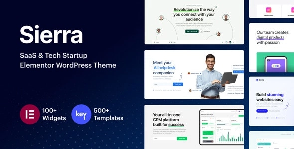 Sierra SaaS Tech Startup Elementor WordPress Theme 1.3 GPL Theme