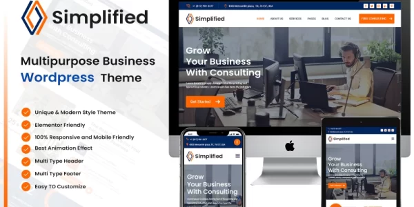 Simplified Multipurpose Business WordPress Theme 1.0.0 GPL Theme