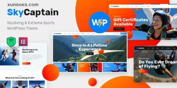 SkyCaptain | Skydiving Extreme Sports WordPress Theme 1.2 GPL Theme